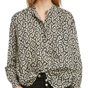 Isabel Marant Mexika Blouse Black White Size 38 US 8